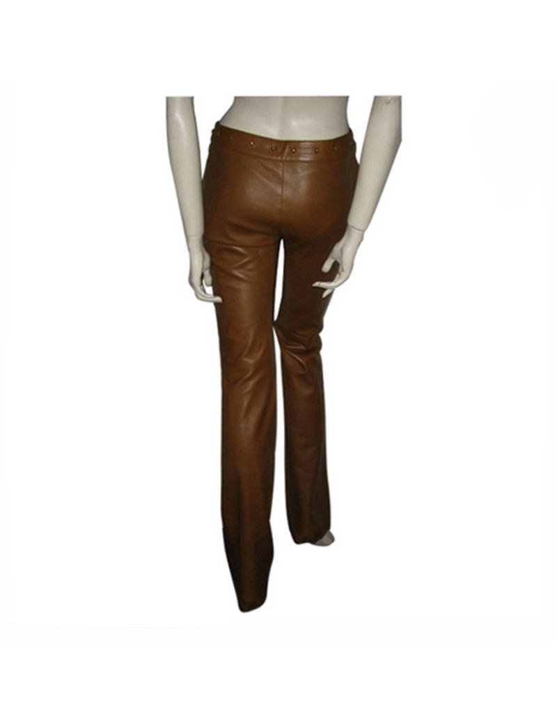 GUCCI brown leather pants