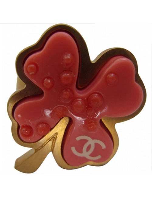 Ring CHANEL "Clover" t 53 coral and matte gold metal