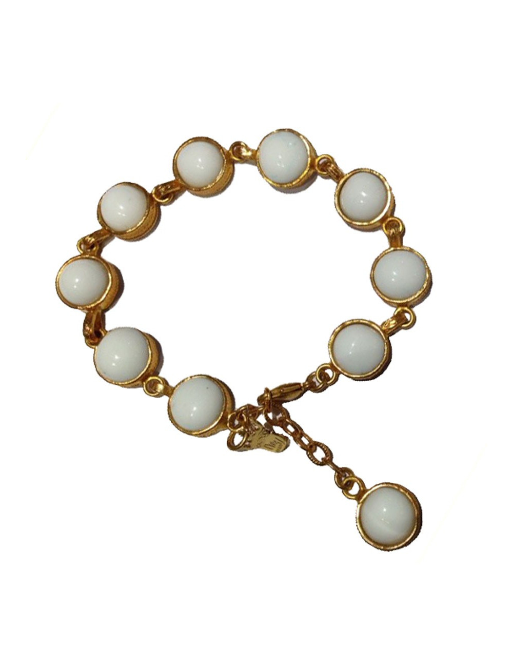Bracelet MARGUERITE DE VALOIS pâte de verre blanche
