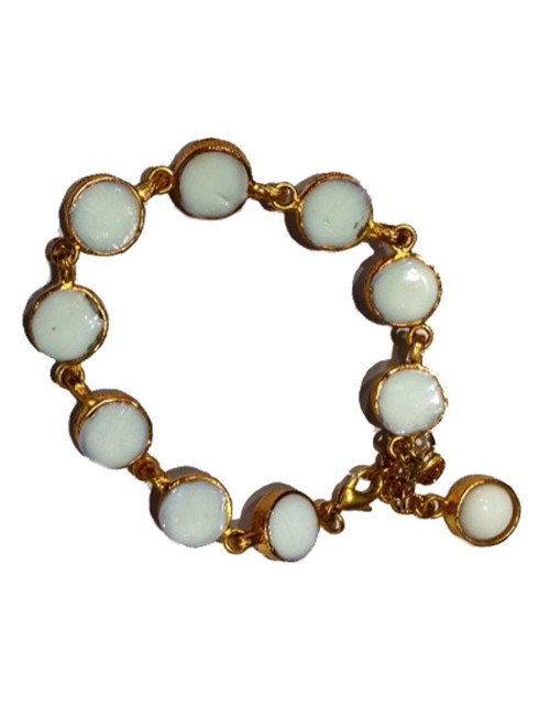 Bracelet MARGUERITE DE VALOIS pâte de verre blanche
