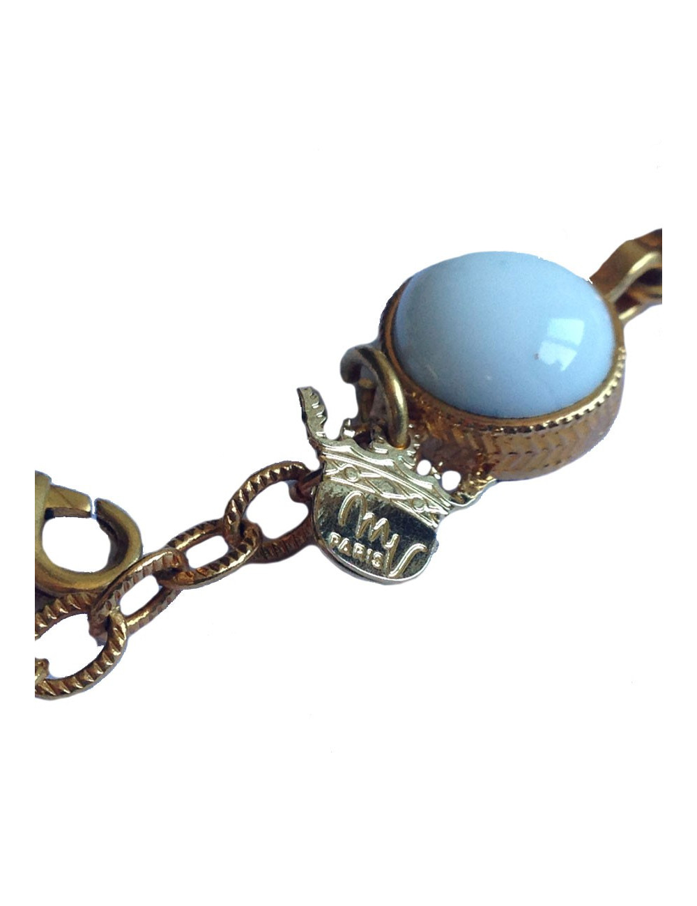 Bangle MARGUERITE DE VALOIS white glass paste