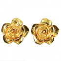 YVES SAINT LAURENT vintage clip-on earrings in gilded brass metal