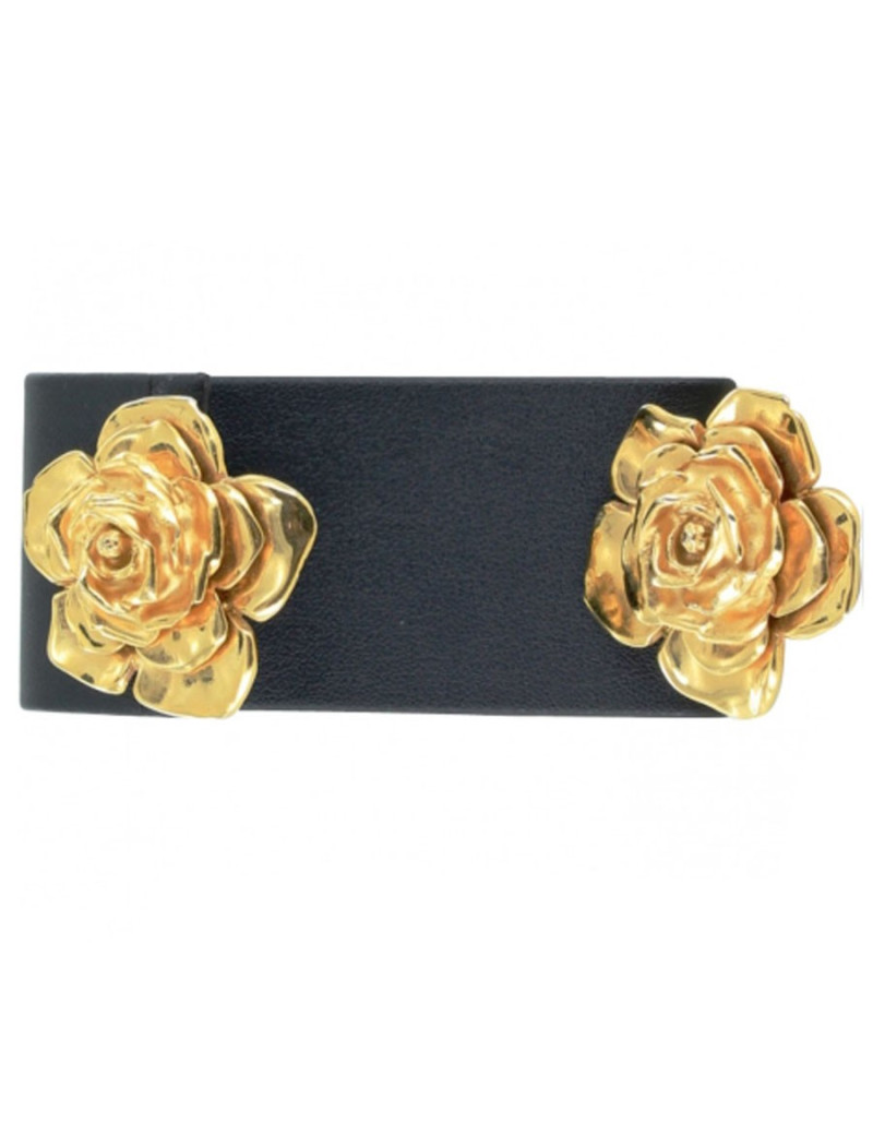 YVES SAINT LAURENT vintage clip-on earrings in gilded brass metal
