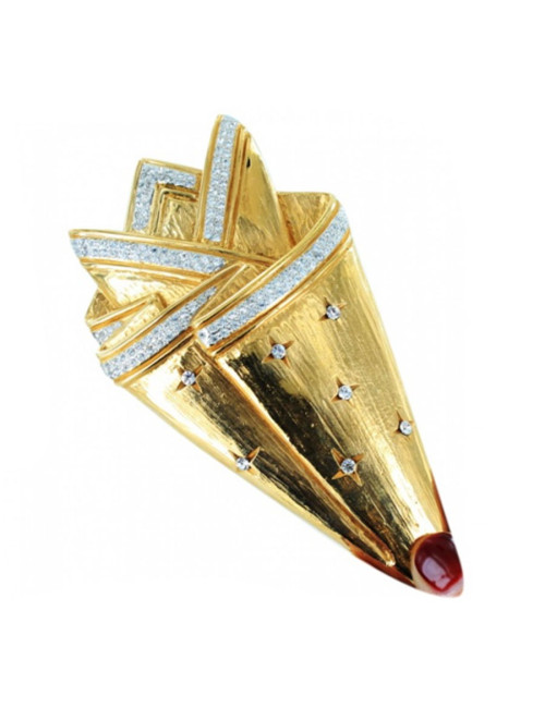 VALENTINO couture gilded brooch