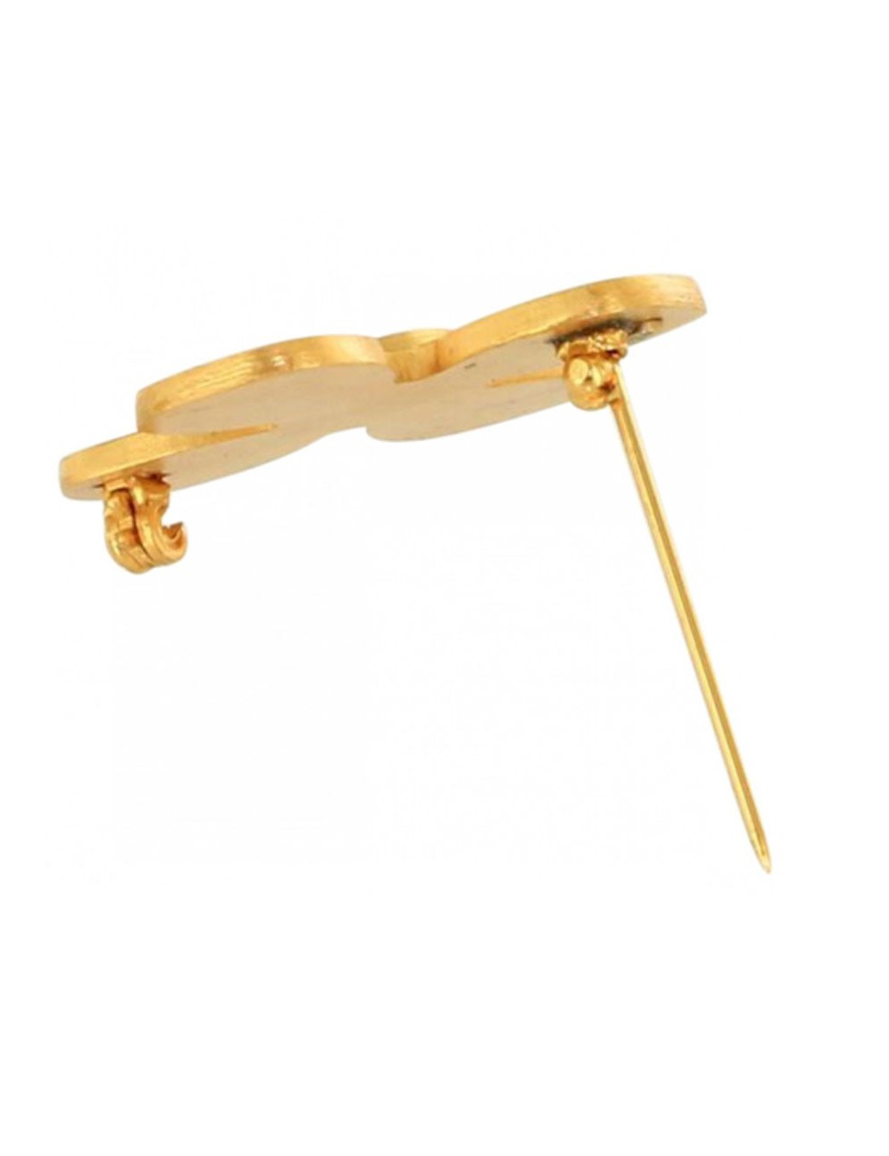 PIN CHANEL rhinestones Golden clover