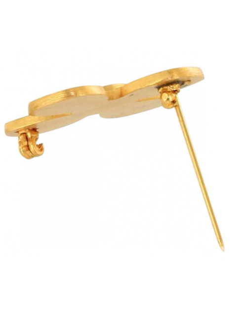 PIN CHANEL rhinestones Golden clover