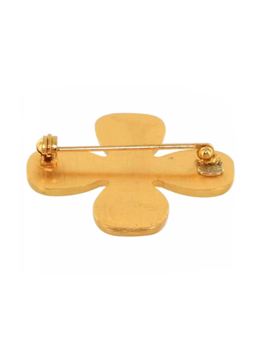 PIN CHANEL rhinestones Golden clover