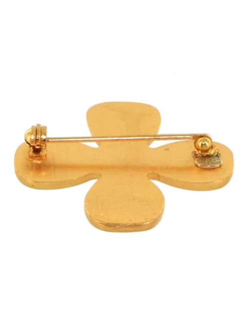 PIN CHANEL rhinestones Golden clover