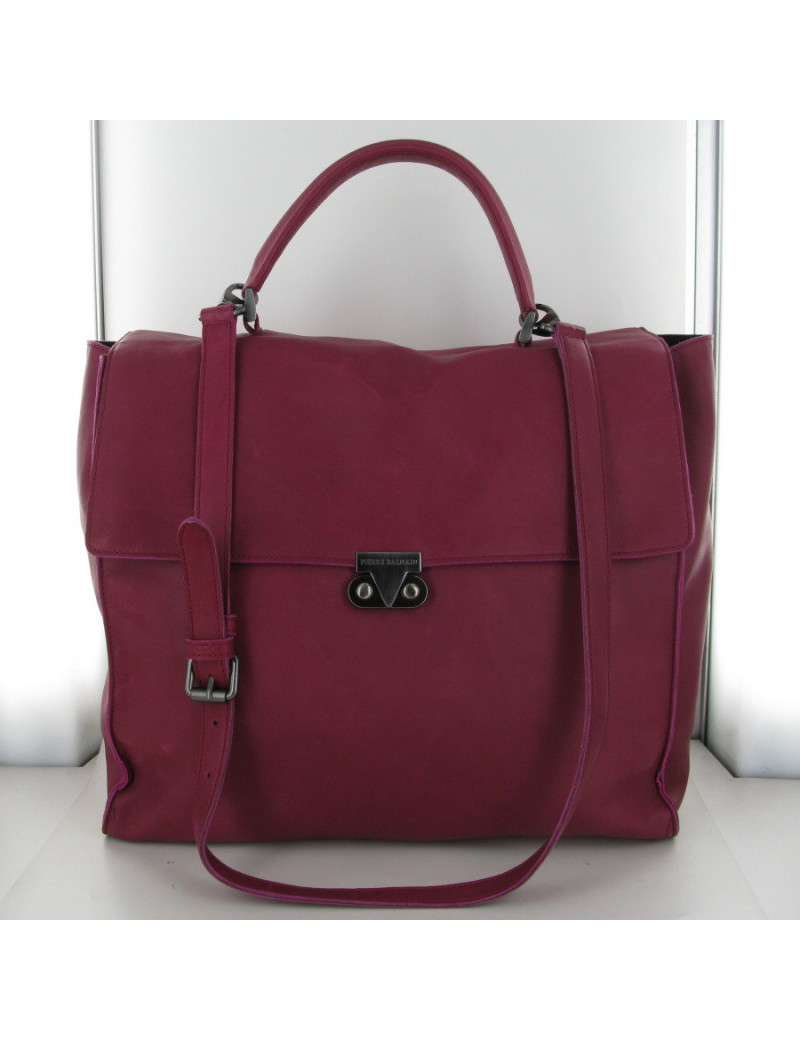 Sac cuir framboise BALMAIN
