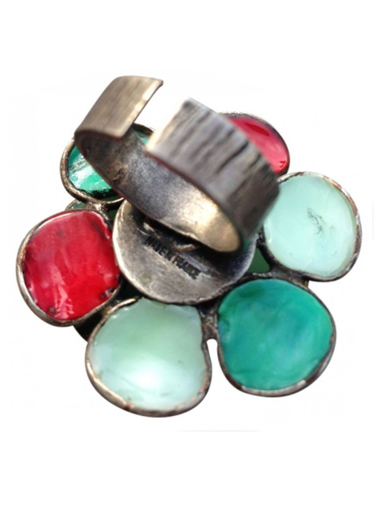 Bague fleur MARGUERITE DE VALOIS en pâte de verre