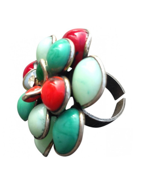 Bague fleur MARGUERITE DE VALOIS en pâte de verre