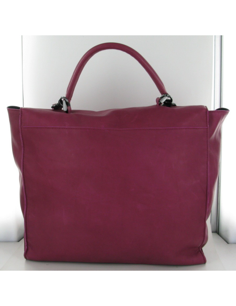 Sac cuir framboise BALMAIN