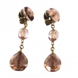 MARGUERITE de VALOIS gold plated and glass paste ear clips