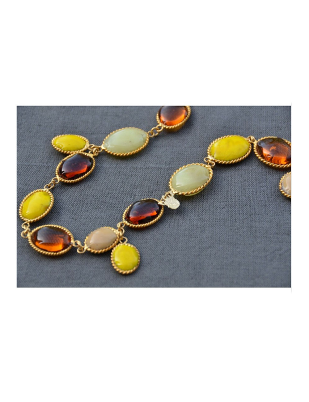 Sautoir cabochons MARGUERITE DE VALOIS en pâte de verre