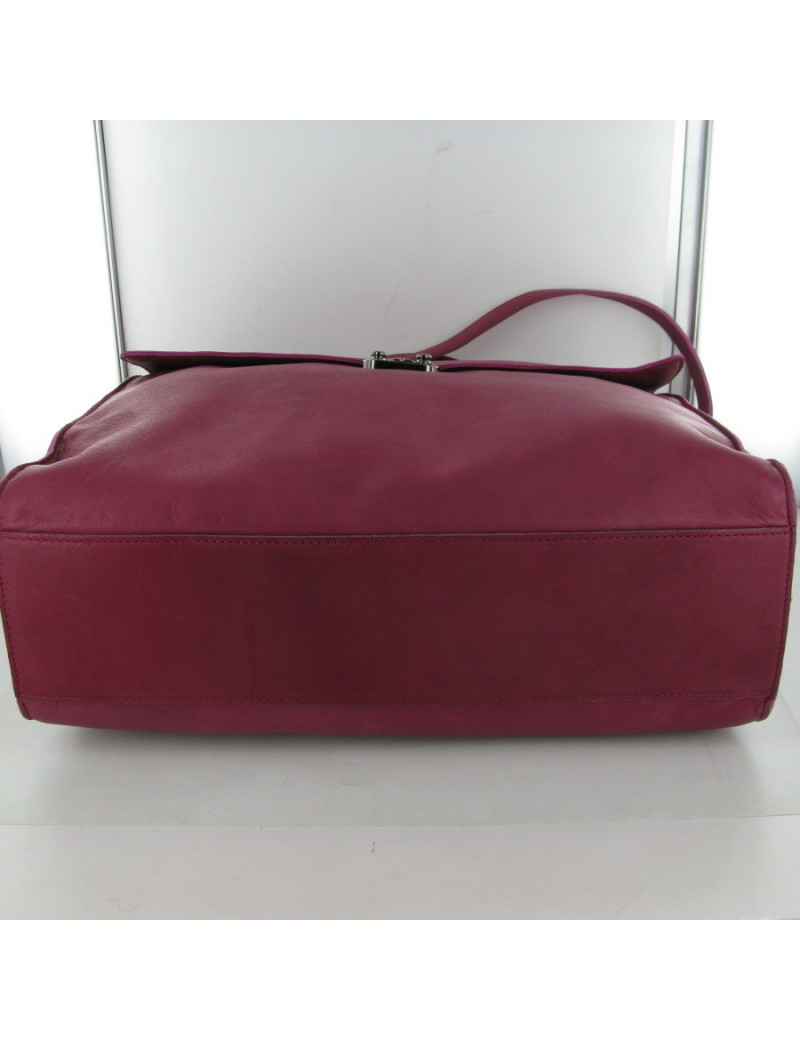 Sac cuir framboise BALMAIN