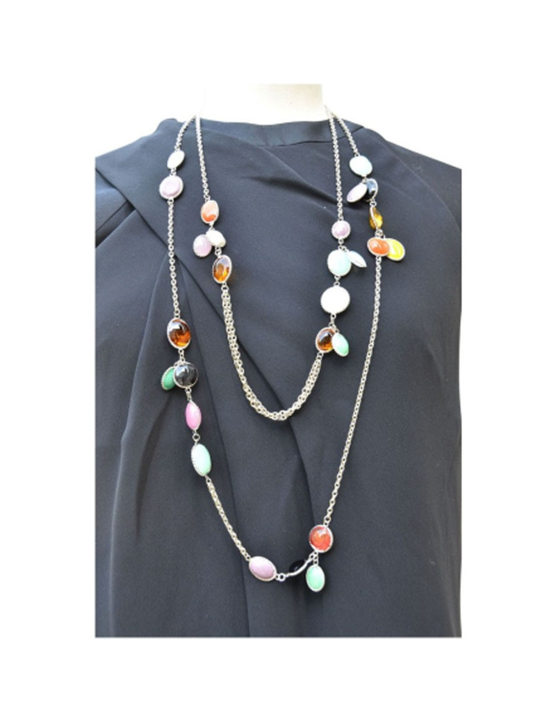 Sautoir chaine et cabochons MARGUERITE DE VALOIS