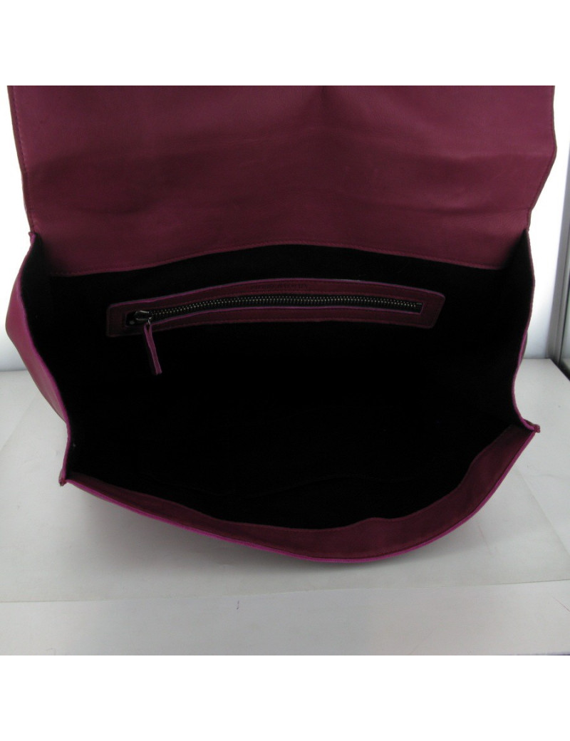 Sac cuir framboise BALMAIN