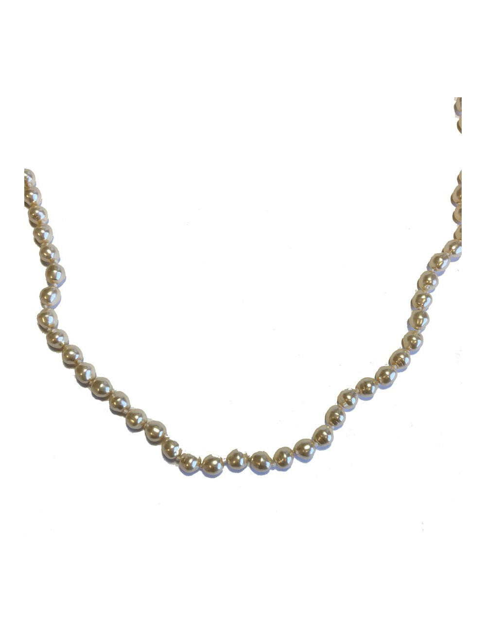 MARGUERITE DE VALOIS baroque mother-of-pearl molten glass beads long necklace