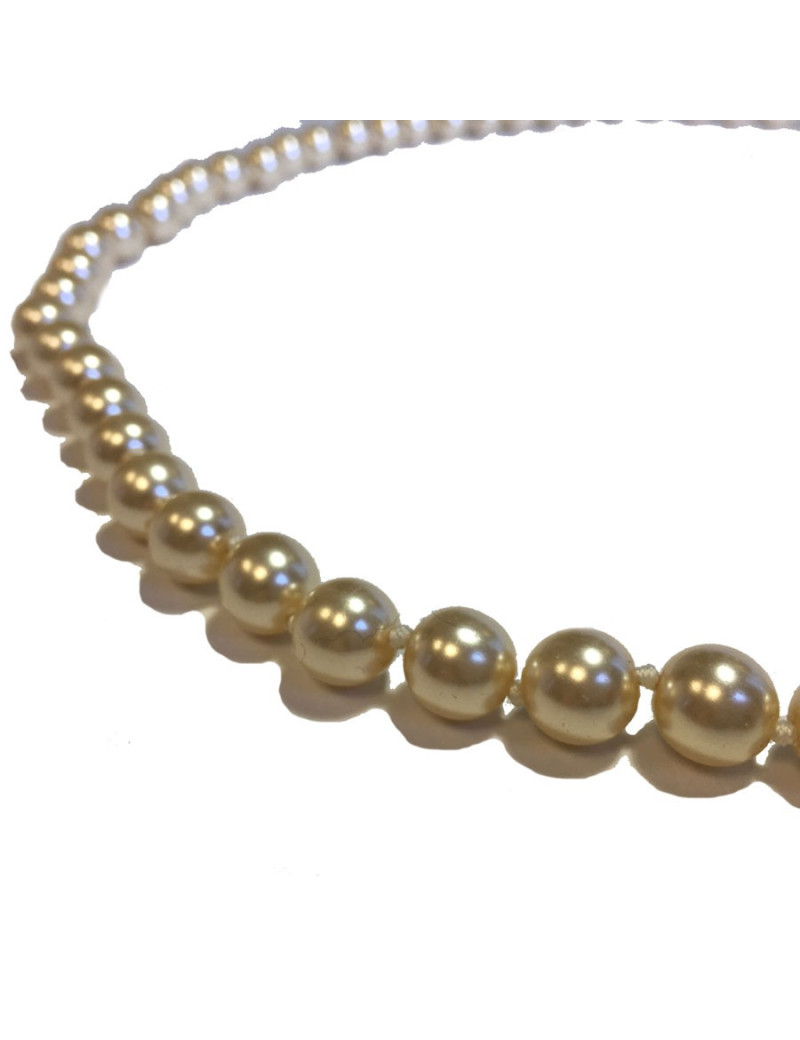 xxx Collier MARGUERITE DE VALOIS perles nacrées en pâte de verre