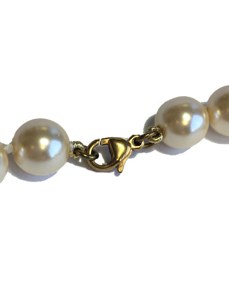 xxx Collier MARGUERITE DE VALOIS perles nacrées en pâte de verre