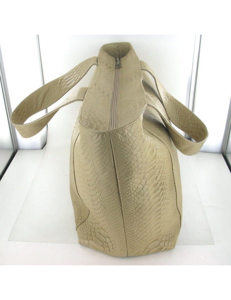 Cabas en cuir façon python beige BALMAIN