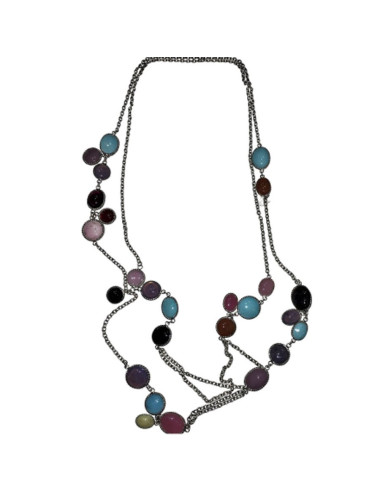 sautoir MARGUERITE de VALOIS cabochons pâte de verre