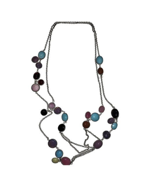 sautoir MARGUERITE de VALOIS "Gouttes d'eau" pâte de verre