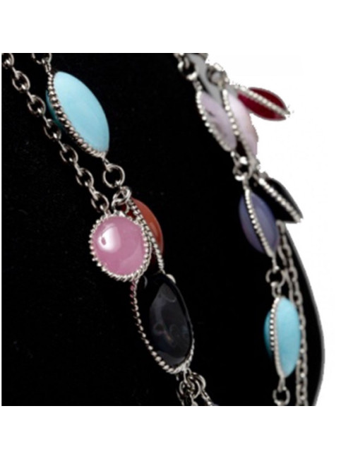 sautoir MARGUERITE de VALOIS "Gouttes d'eau" pâte de verre