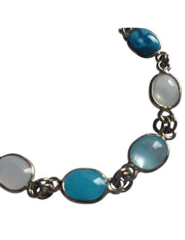 Bracelet pâte de verre dégradé bleu MARGUERITE DE VALOIS 2