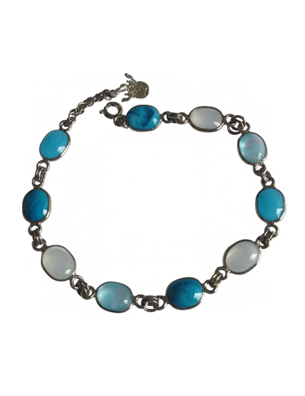 MARGUERITE DE VALOIS molten glass blue gradient bracelet