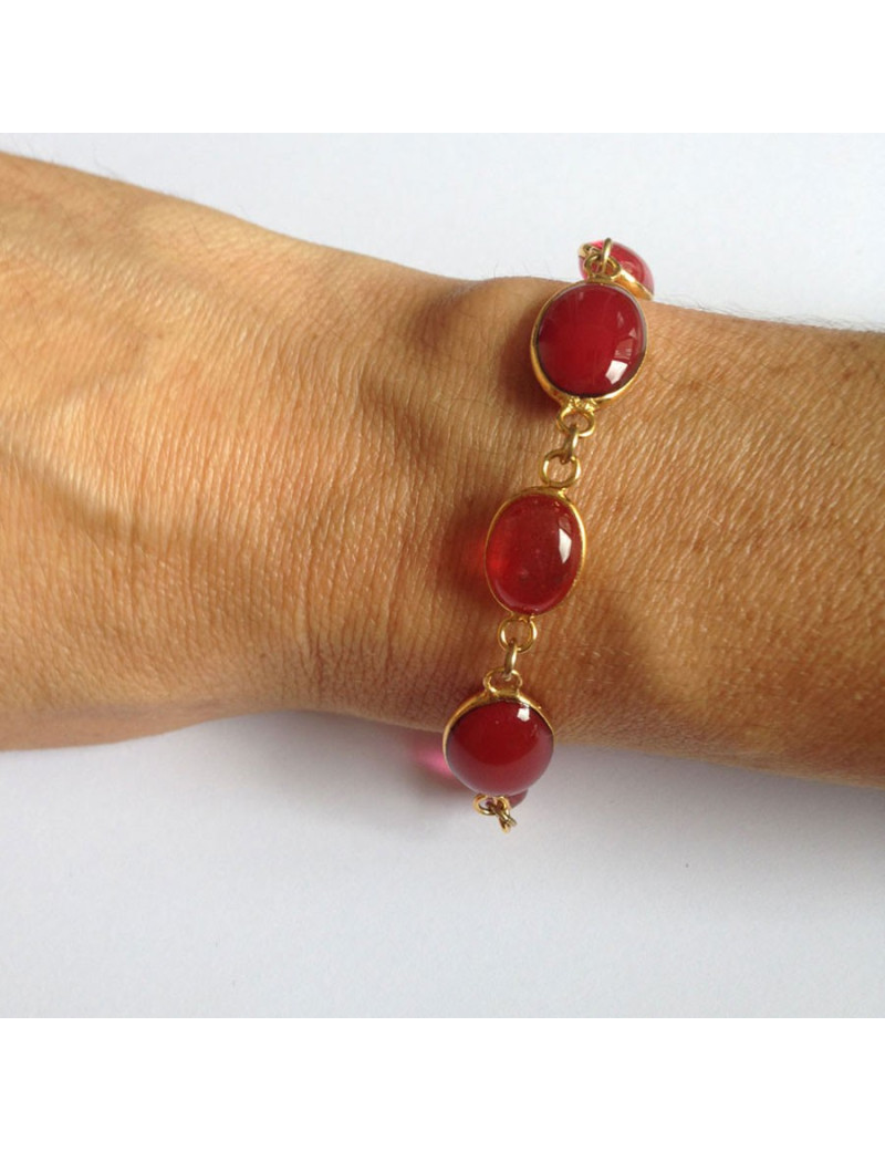 Bracelet Ruby cabochons MARGUERITE DE VALOIS