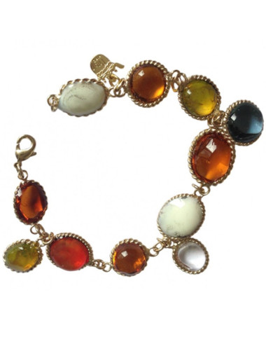 MARGUERITE DE VALOIS large molten glass cabochons bracelet 2