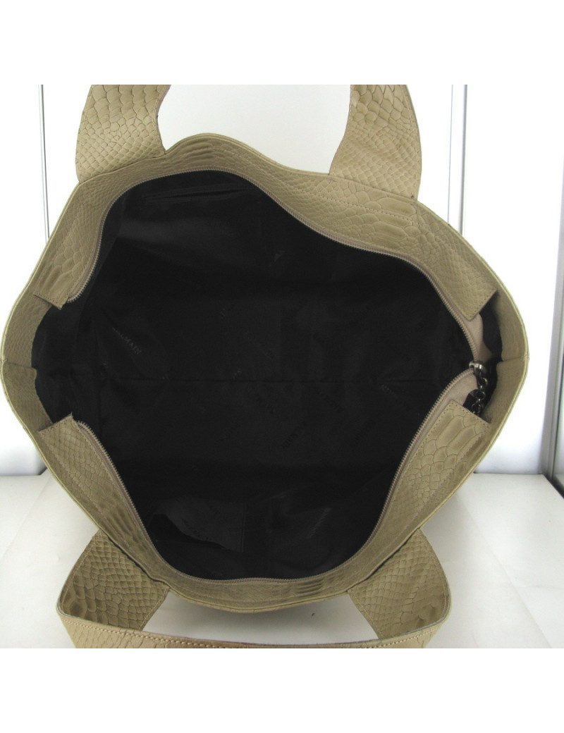 Cabas en cuir façon python beige BALMAIN