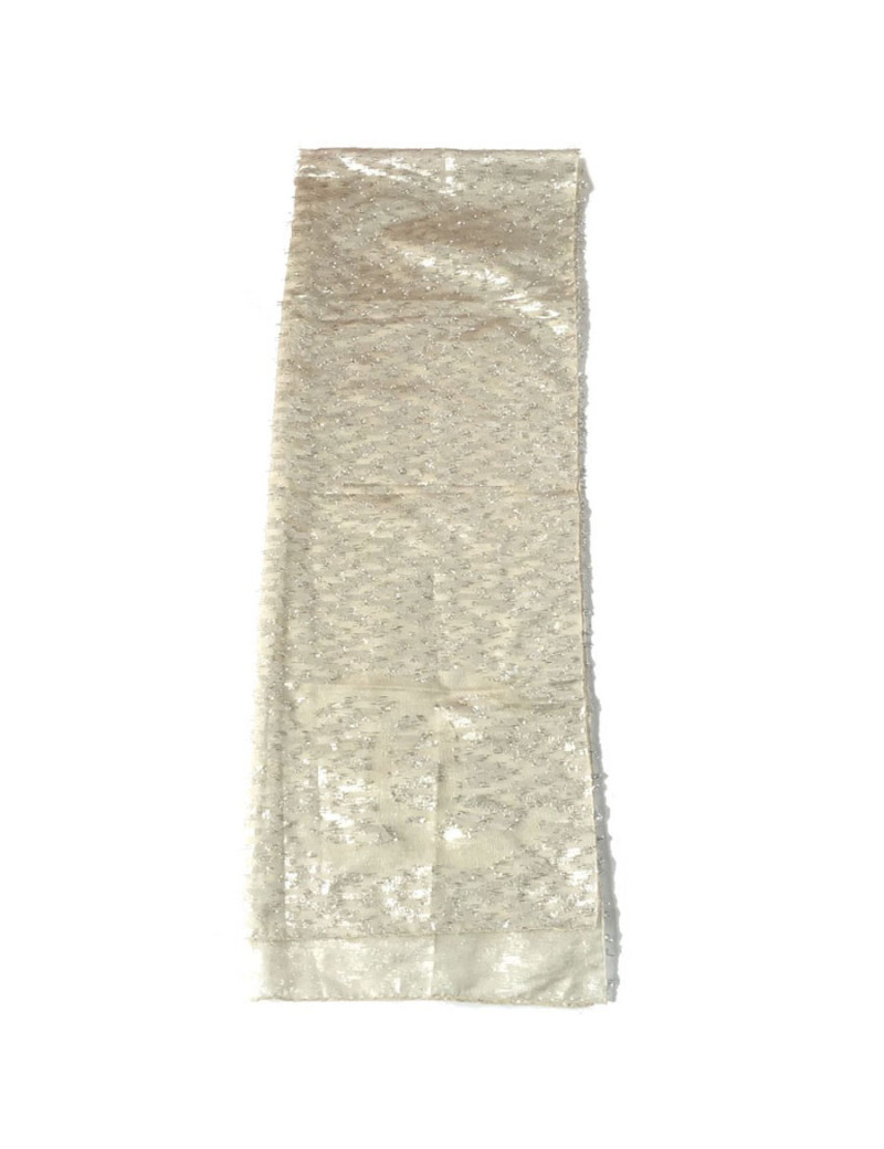Echarpe CHANEL en voile de coton et fils d'argent