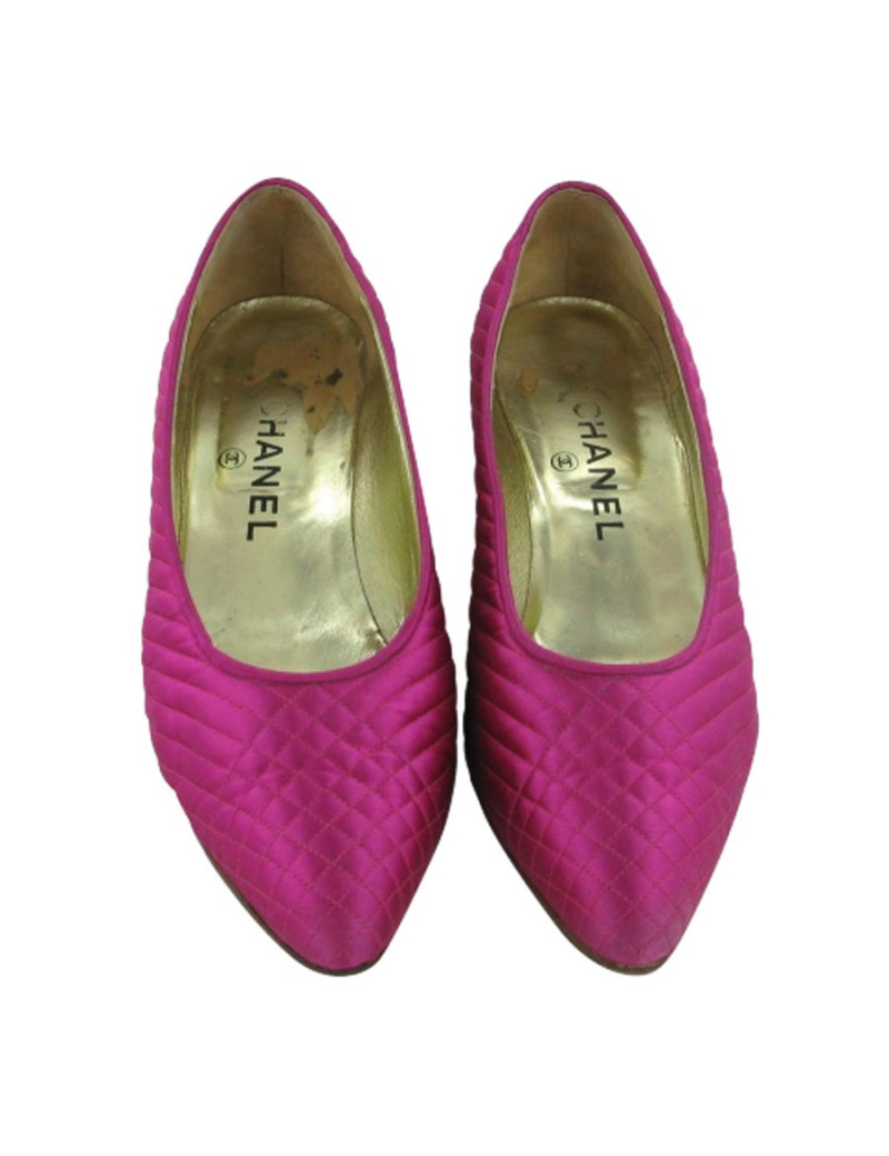 Escarpins CHANEL  T39 en satin rose