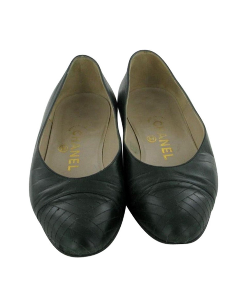 Ballerines T36 CHANEL cuir vert