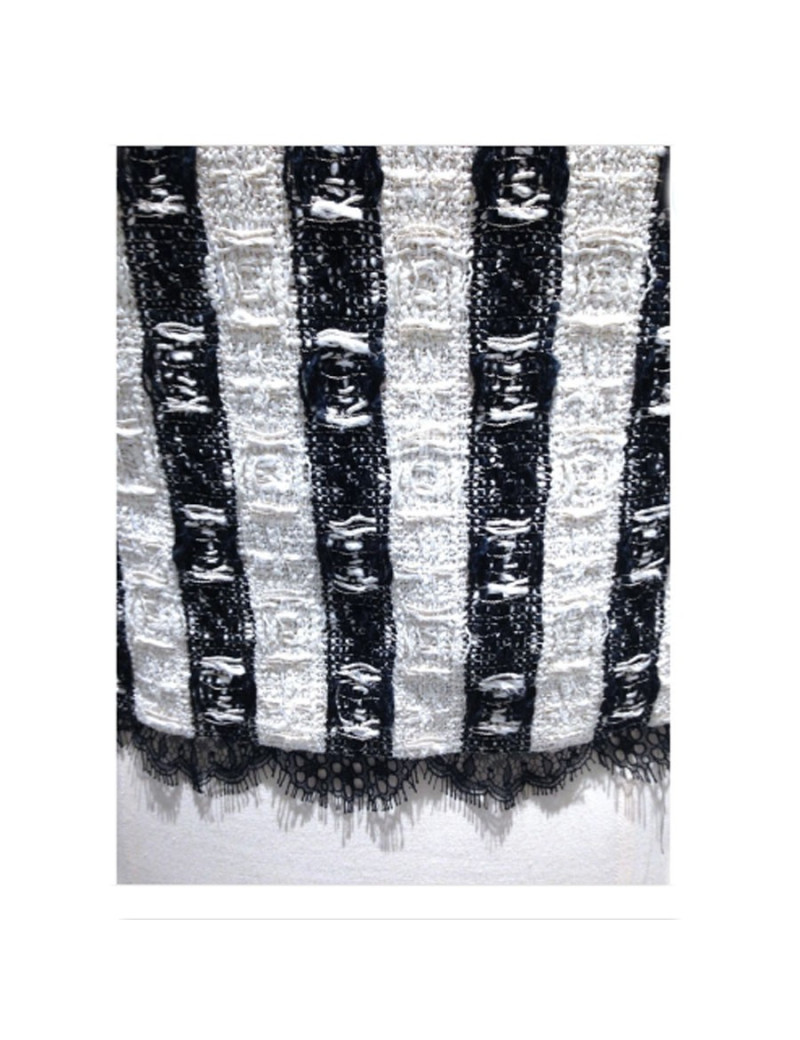 Jacket CHANEL tweed and lace Lesage black and Ecru T40