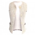CHANEL jacket sleeveless tweed T 36