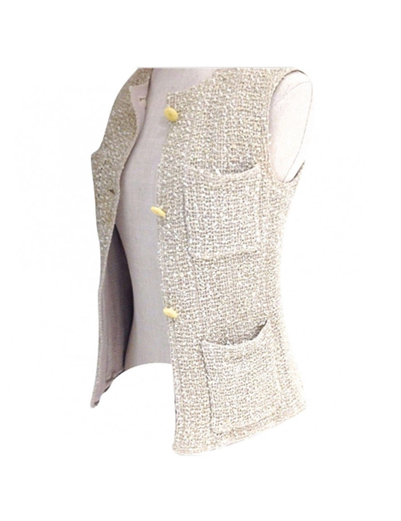 Veste CHANEL sans manches en tweed T 36