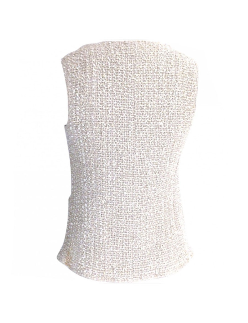 Veste CHANEL sans manches en tweed T 36