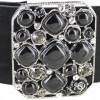 CHANEL belt loop black velvet jewel black and silver calfskin