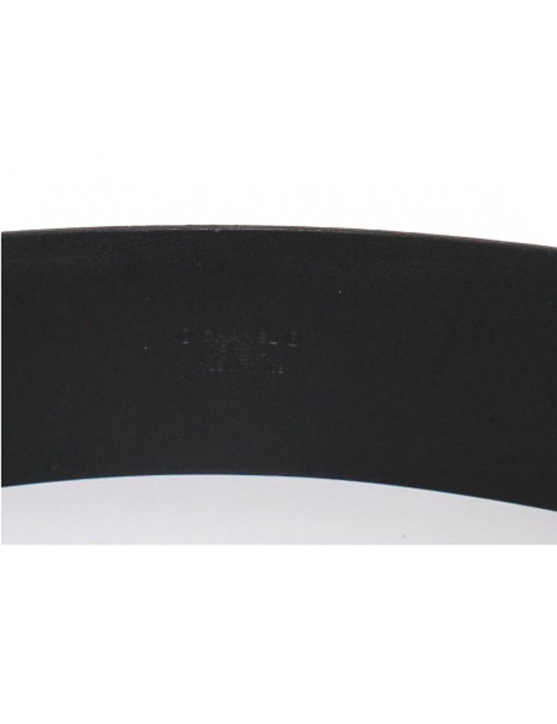 Ceinture CHANEL en veau velours noir boucle bijou noir et argent