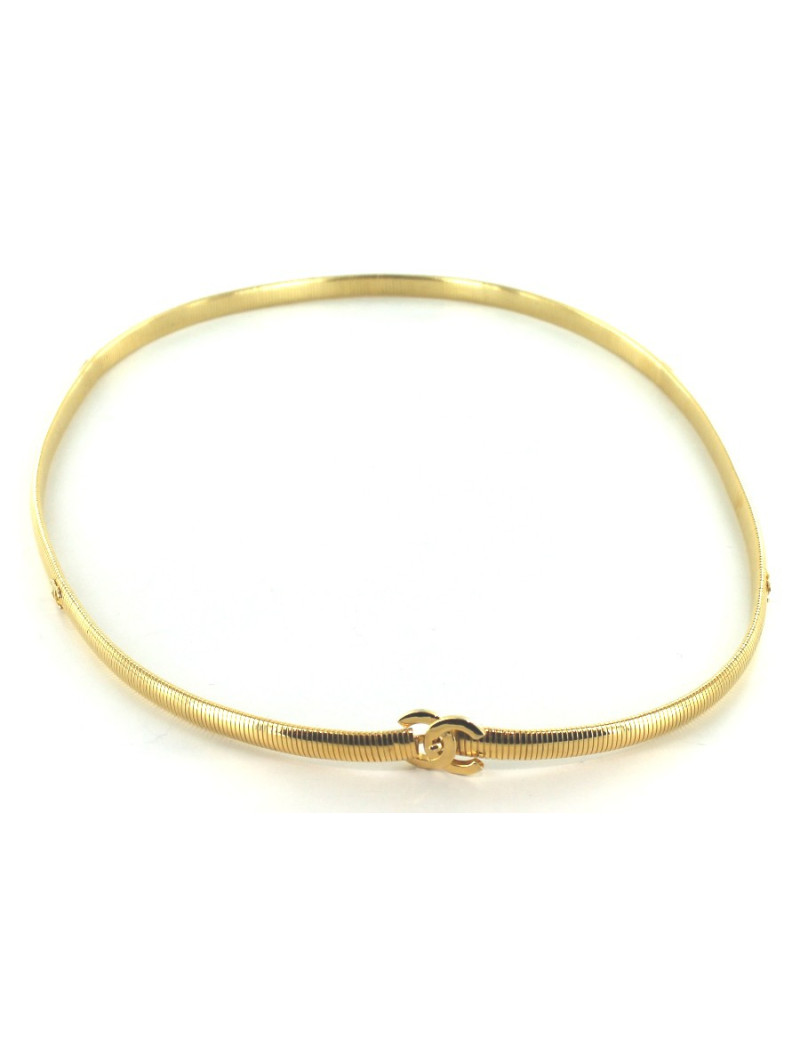 Belt CHANEL mesh snake hinged gold metal