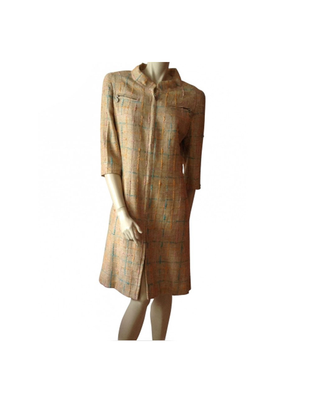 CHANEL beige tweed coat