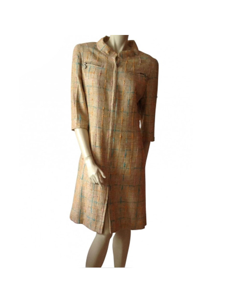 Manteau CHANEL en tweed beige