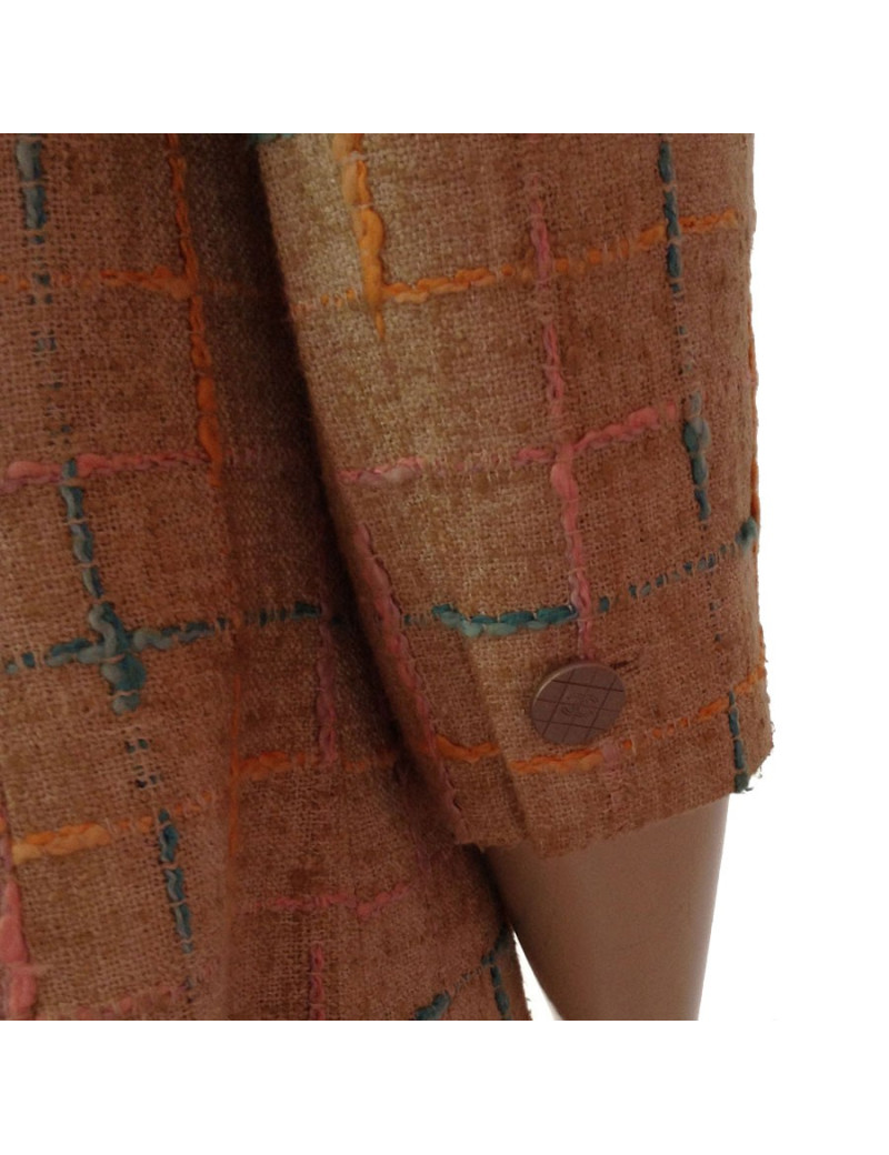 CHANEL beige tweed coat