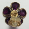 xxx Boucles d'oreille clips MARGUERITE DE VALOIS fleurette en pâte de verre violet