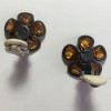 xxx Boucles d'oreille clips MARGUERITE DE VALOIS fleurette en pâte de verre couleur citrine