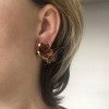 xxx Boucles d'oreille clips MARGUERITE DE VALOIS fleurette en pâte de verre rouge ambré