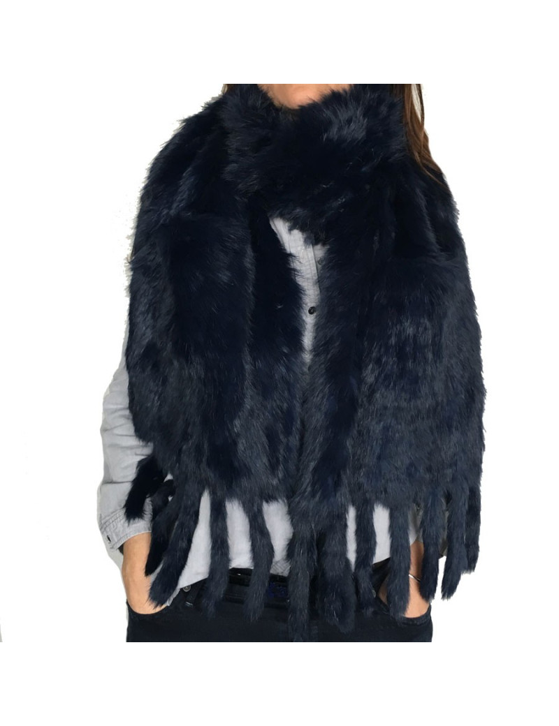 Echarpe SANS MARQUE lapin bleu marine tricoté